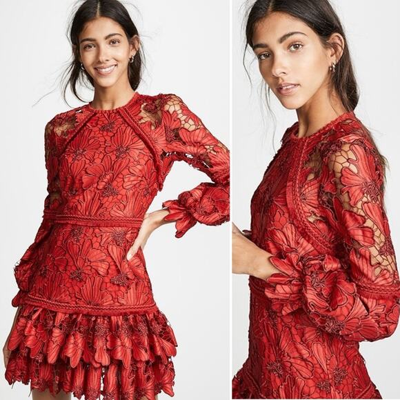 Alexis Dresses & Skirts - Alexis Fransisca Red Lace Mini Dress